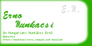 erno munkacsi business card