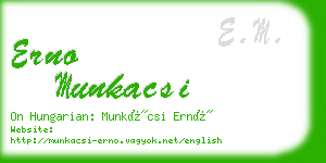 erno munkacsi business card